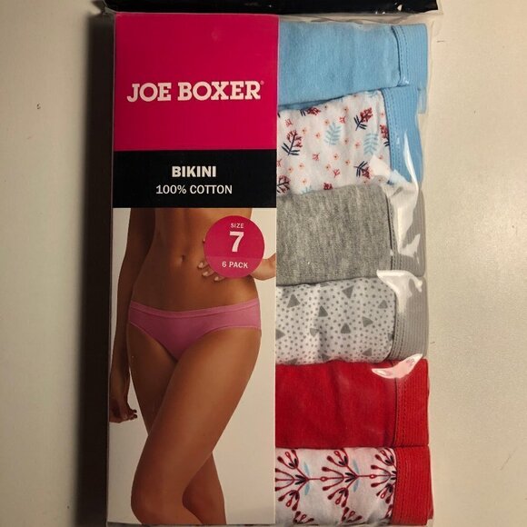 6-Pack  Bikini Panties 100% Cotton Joe Boxer Women's size 7 - Picture 4 of 5